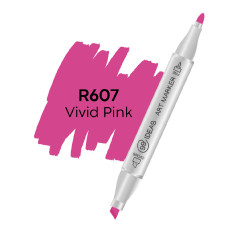 Маркер двухсторонний 99IDEAS Vivid Pink R607 ярко-розовый (811605)