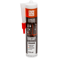 Санітарний силіконовий герметик прозорий BeLife (SS-310), 310 мл