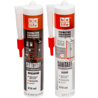 Санітарний силіконовий герметик білий BeLife (SS-311), 310 мл
