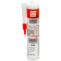 Санітарний силіконовий герметик білий BeLife (SS-311), 310 мл