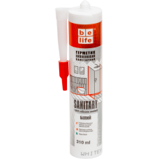 Санітарний силіконовий герметик білий BeLife (SS-311), 310 мл