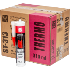 Термостійкий силіконовий герметик чорний BeLife (ST-313), 310 мл