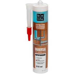 Универсальный силиконовый герметик коричневый BeLife (SU-314), 310 мл
