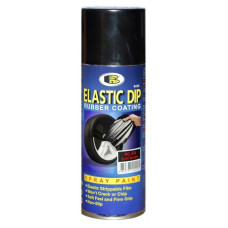 Аерозольна фарба з ефектом "Рідка гума" чорна глянцева Bosny Elastic Dip (E39), 400 мл