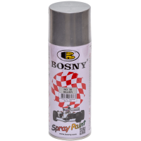 Универсальная акриловая аэрозольная эмаль Bosny серебристый (36) RAL 9006