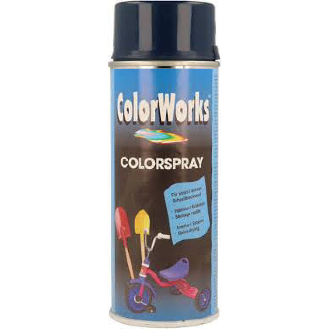 Эмаль аэрозольная универсальная декоративная Color Works Ral 5011 стально-синяя (918526)