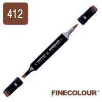 Маркер спиртовой Finecolour Brush 412 умбра паленная E412 (EF102-412N)