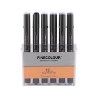 Набор маркеров Finecolour Brush-mini Gray SET 12 цветов (EF103-HS12)