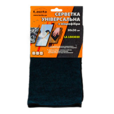 Серветка універсальна LAVITA мікрофібра 30 см х 30 см чорна (770505)