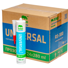 Санітарний силіконовий герметик прозорий Rino (RS-300), 300 мл