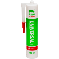 Санітарний силіконовий герметик білий Rino (RS-301), 280 мл