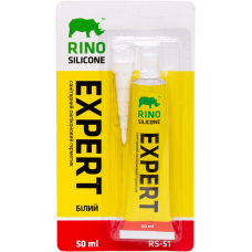 Санітарний герметик силіконовий білий Rino EXPERT RS-51, 50 мл