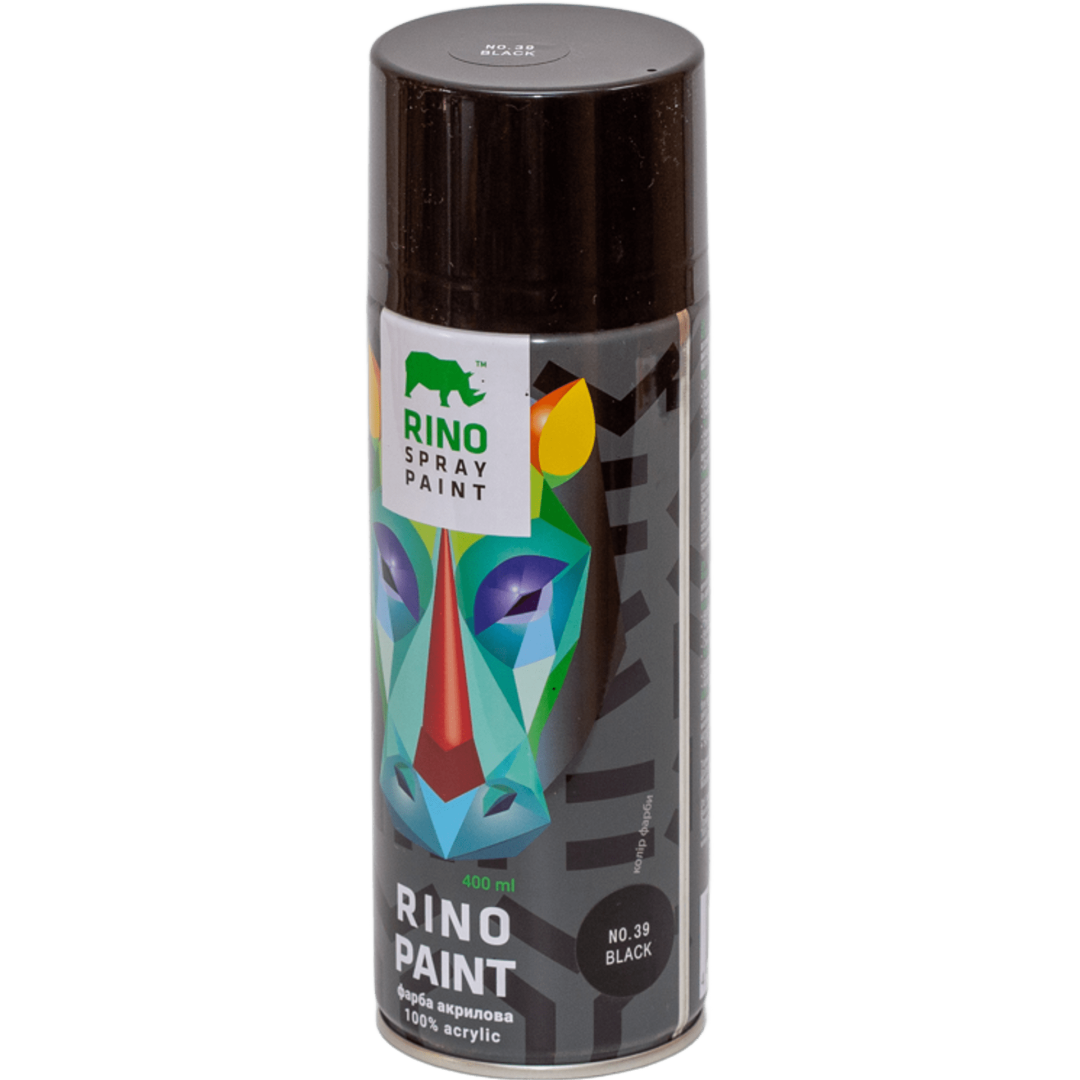 Універсальна акрилова аерозольна емаль Rino чорна (RP-39) Універсальна акрилова аерозольна емаль Rino чорна (RP-39)