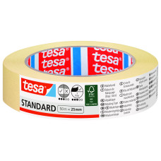 Лента малярная tesa Standard 50 м х 25 мм бежевая (05086-00000)