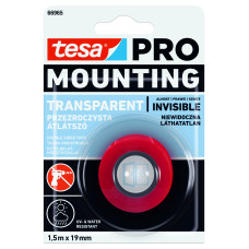 Лента монтажная прозрачная акриловая 20 кг/м tesa 1,5 м х 19 мм (66965-00006)