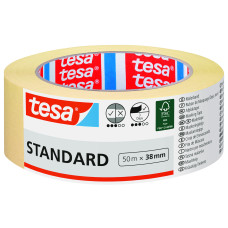 Лента малярная tesa Standard 50 м х 38 мм бежевая (05088-00000)