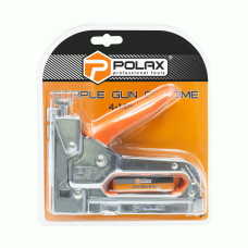 Степлер будівельний хромований металевий Polax 4-14 мм (24-006)