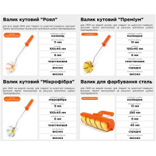 Валик для фарбування стелі Polax, 8 х 40 х 250 мм (21-009)