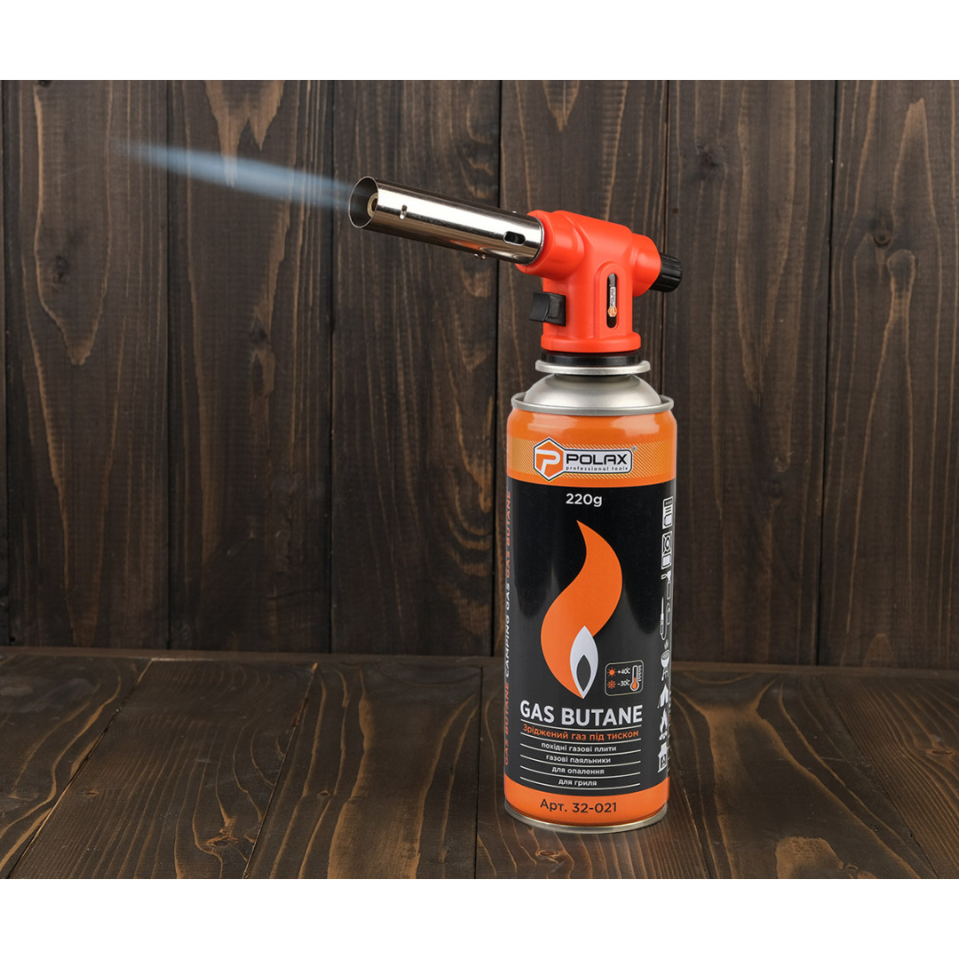 Газовая горелка с металлическим соплом и пьезоподжигом Polax 1,1 kW, 1300 °C (32-028)