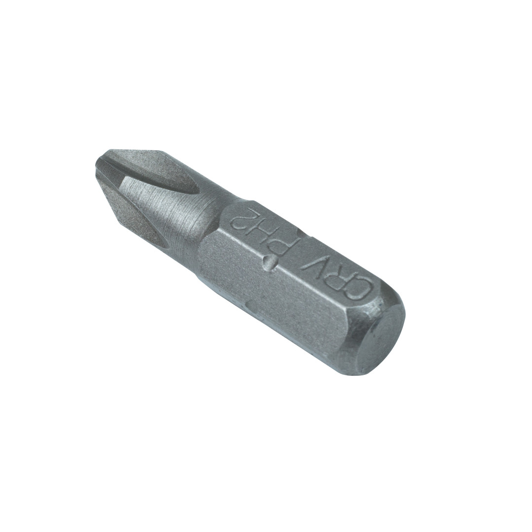 Бита стальная Polax 25 мм PH2 1/4", 10 шт (51-066)
