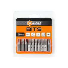 Біта сталева Polax 25 мм SL6 1/4" ,10 шт (51-070)