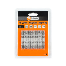Біта двостороння Polax сталева 50 мм PZ2-PZ2 1/4", 10 шт (51-088)