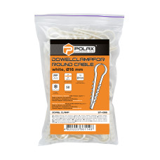 Дюбель-ёлочка (зажим) для круглого кабеля Polax D 16 белый (37-055)