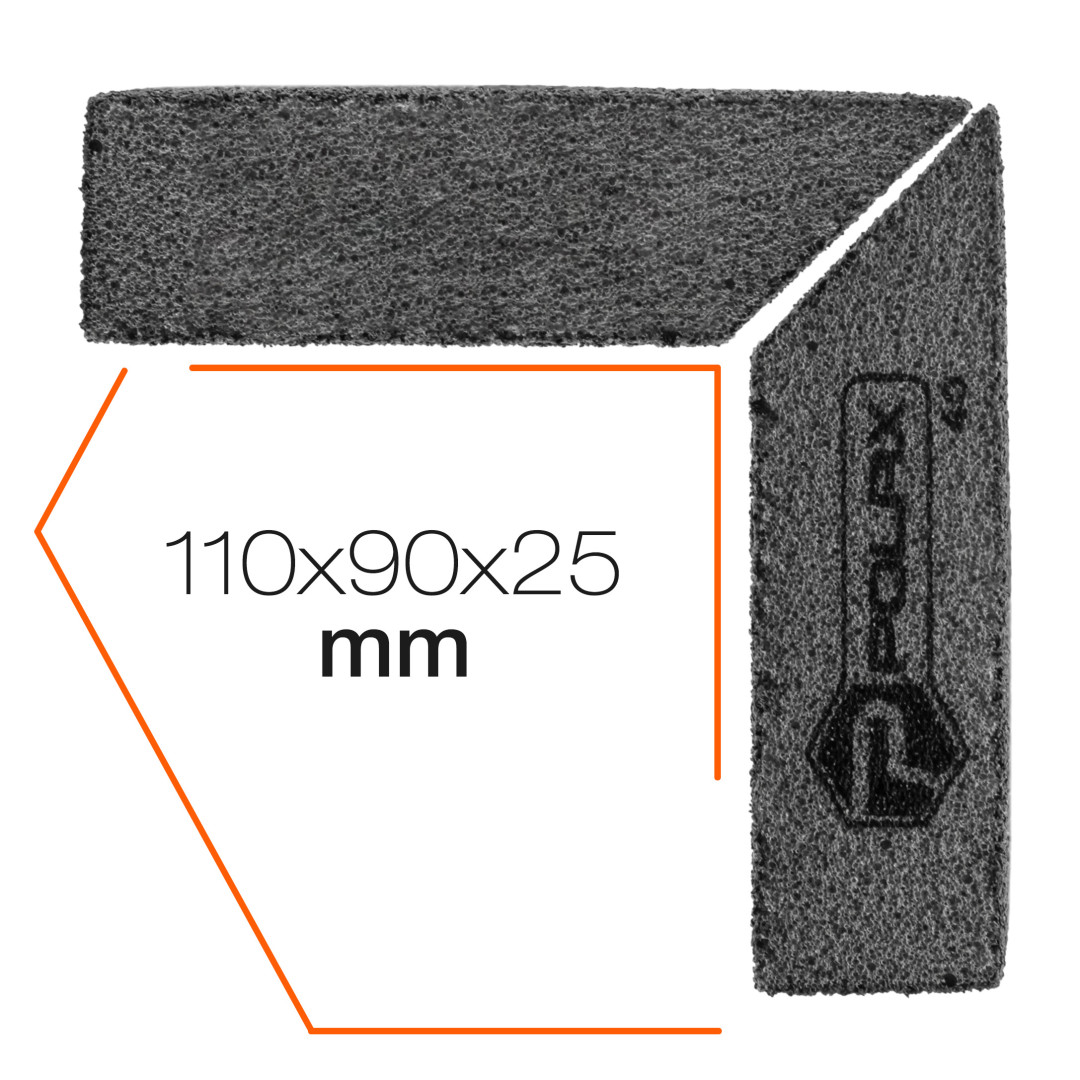 Губка шлифовочная P40 Polax угловая 110х90х25 мм (54-225)