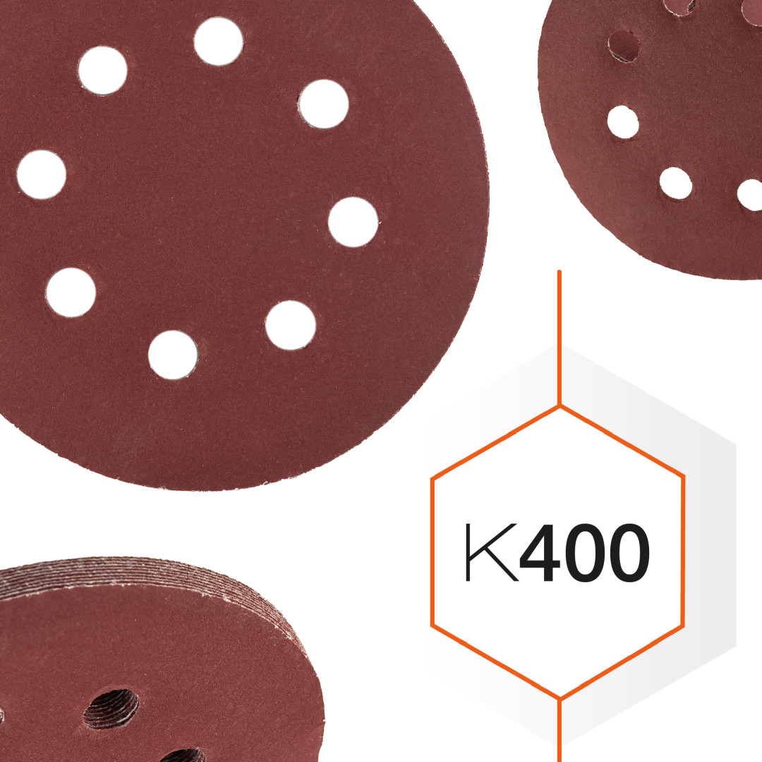 Шлифовальный круг К400 Polax на липучке с отверстиями 125 мм, 10 шт (54-223)