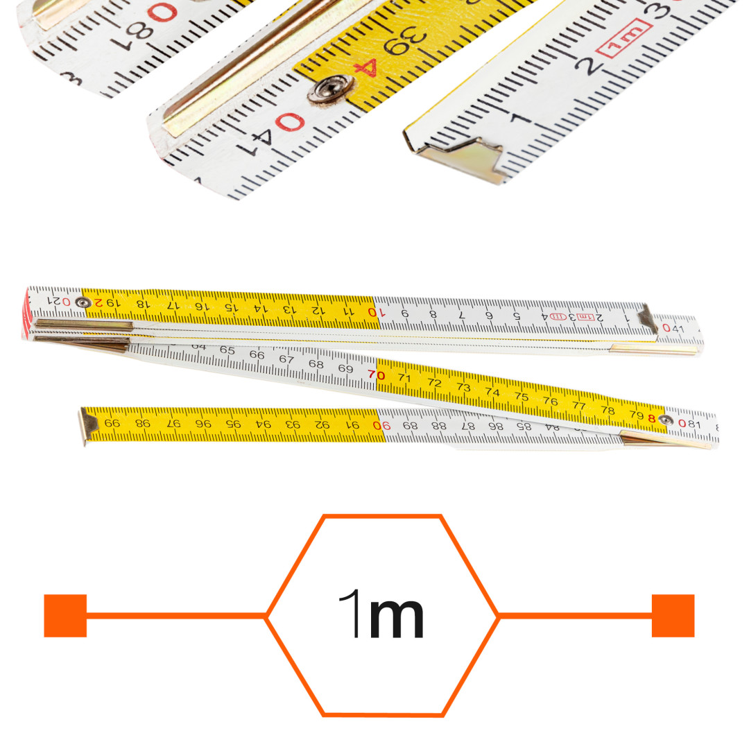 Линейка деревянная складная Polax 1 м 24.5х9.2х8.2 см (38-071)