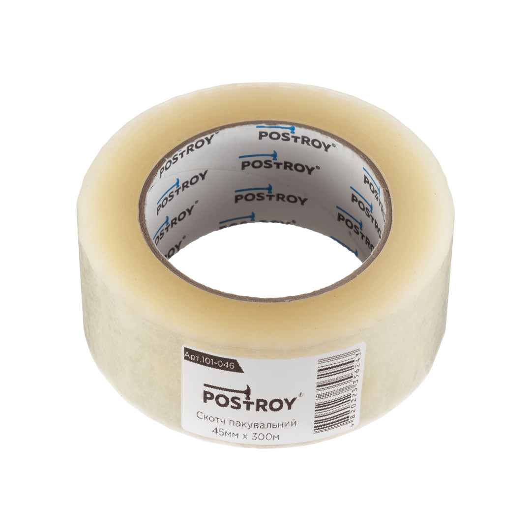 Клейкая лента Postroyскотч упаковочный 300 м x 45 мм (101-046)